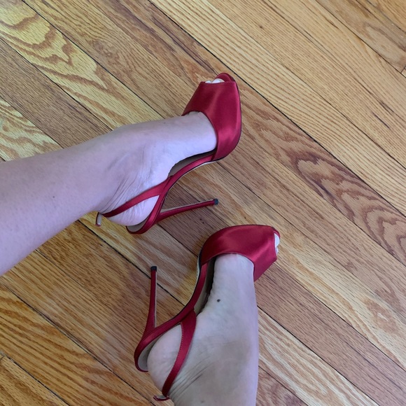 La Perla Shoes Red Satin La Perla Heels Poshmark
